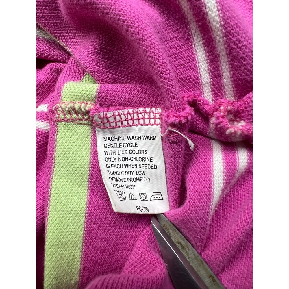IZOD Striped Mens Polo Shirt XXL Pink 100% Cotton Short Sleeve Pique - Picture 4 of 9